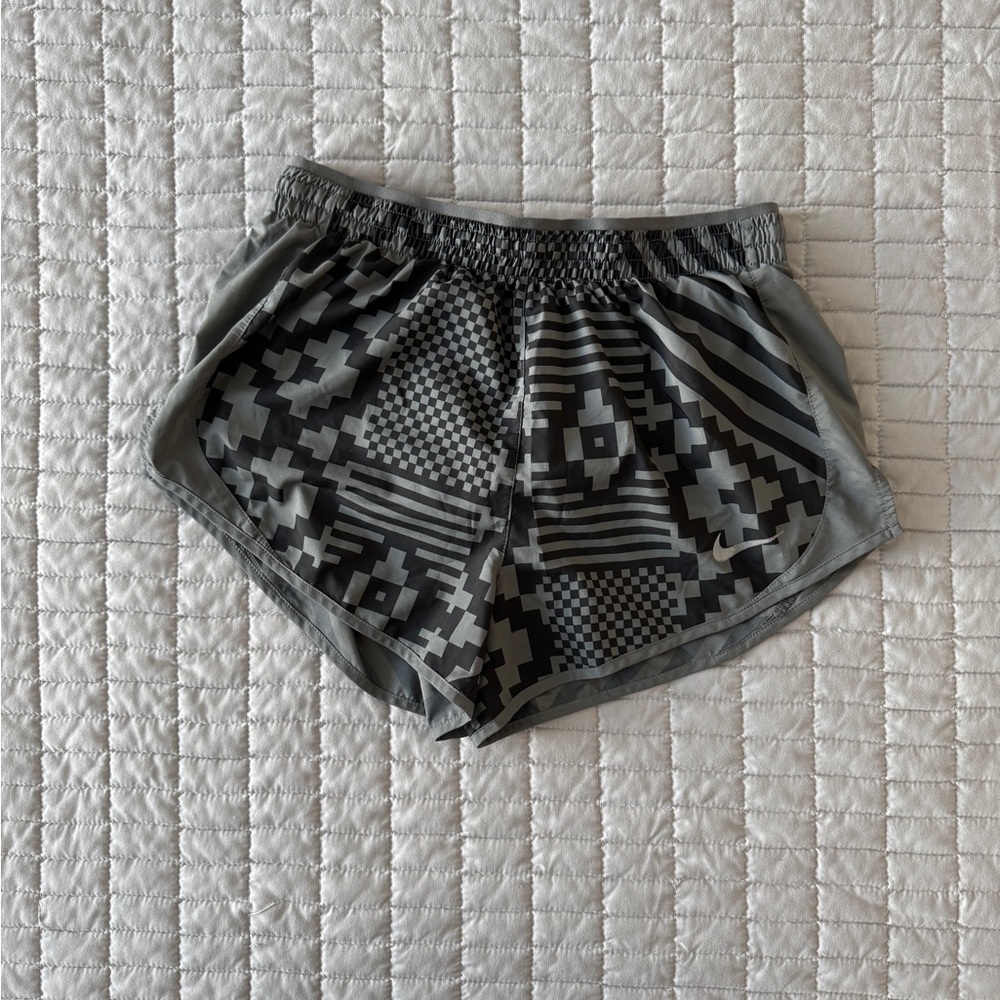 Nike Black and Gray Patterned Women's Athletic Shorts